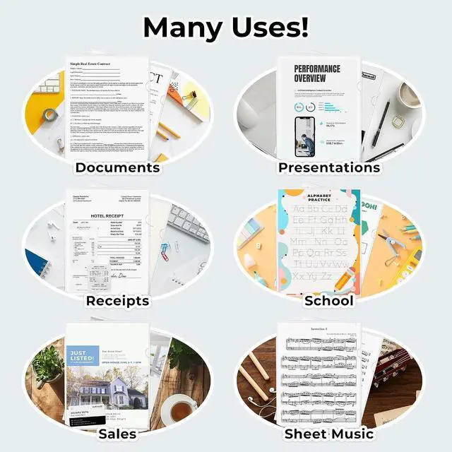 Alt view image 6 of 7 - Dunwell Clear Folders for Documents, Plastic 8.5x11 File Sleeves, 6 Pack | Document Protection, Filing, Storage, Organization, Transparent Pockets, Durable Letter Size Holder