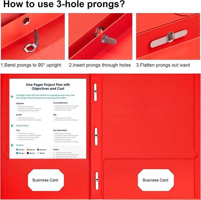 Alt view image 4 of 7 - 4 Pack Folders with Pockets and Prongs, 2 Pocket Folders with 3 Fasteners | Heavy Duty Paper Pocket Folders, for 8.5" x 11" Paper, for School Office Home, 4 Assorted Colors