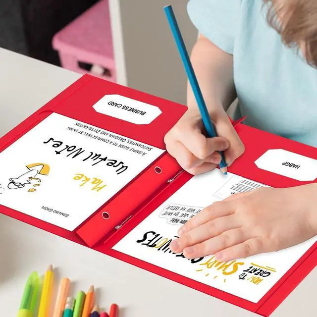 Alt view image 6 of 7 - 4 Pack Folders with Pockets and Prongs, 2 Pocket Folders with 3 Fasteners | Heavy Duty Paper Pocket Folders, for 8.5" x 11" Paper, for School Office Home, 4 Assorted Colors