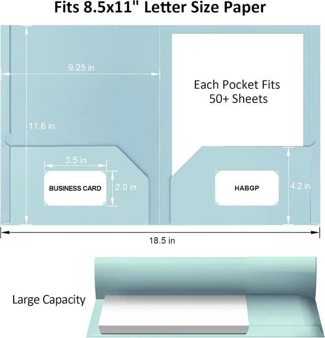 Alt view image 3 of 7 - 5 Pack Folders with Pockets, 5 Pastel Sweet Colors Paper Pocket Folders | Heavy Duty File Folders, with Business Card Slot, 2 Pocket Folder, for School Office, Letter Size
