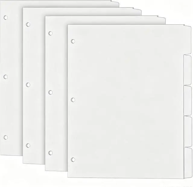 Main image of Binder Dividers for 3 Ring Binder, 1/5 Cut Tabs, Letter Size Blank Dividers | Write On Page with 5 Big Tabs for School Office Home , 4 Sets, 20 Dividers, White