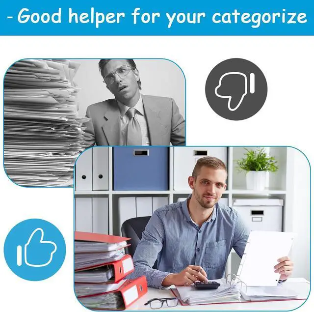 Alt view image 5 of 7 - Binder Dividers for 3 Ring Binder, 1/5 Cut Tabs, Letter Size Blank Dividers | Write On Page with 5 Big Tabs for School Office Home , 4 Sets, 20 Dividers, White