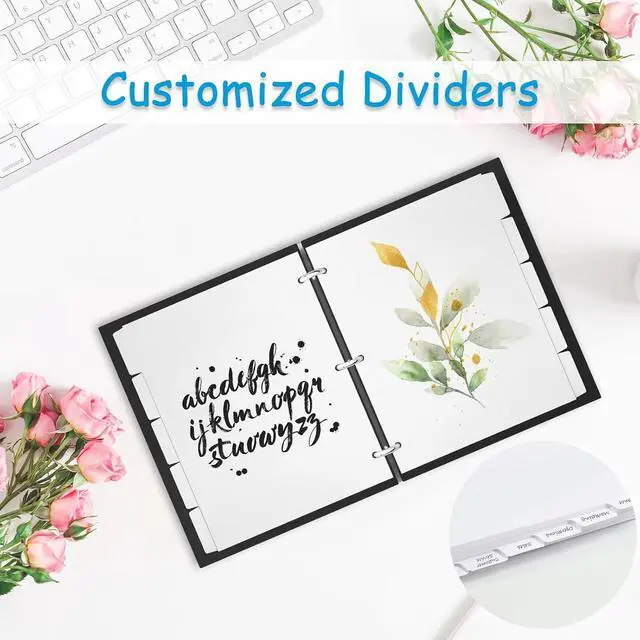 Alt view image 6 of 7 - Binder Dividers for 3 Ring Binder, 1/5 Cut Tabs, Letter Size Blank Dividers | Write On Page with 5 Big Tabs for School Office Home , 4 Sets, 20 Dividers, White