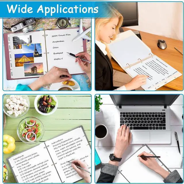 Alt view image 7 of 7 - Binder Dividers for 3 Ring Binder, 1/5 Cut Tabs, Letter Size Blank Dividers | Write On Page with 5 Big Tabs for School Office Home , 4 Sets, 20 Dividers, White