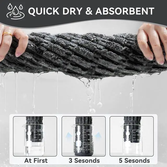 Alt view image 3 of 7 - Bath Mat Super Soft Absorbent Bathroom Rugs 16"x24",Dark Grey | No Slip Rubber BackingMachine Washable Quick DryBathroom mats for Floor, Tub and Shower,Thin Fit Under Door