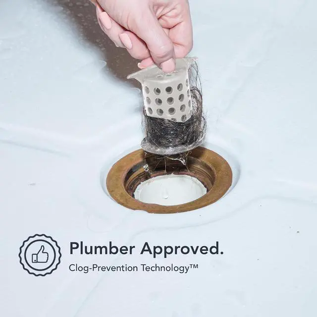 Alt view image 4 of 7 - ShowerShroom the Revolutionary 2" Stand-Up Shower Stall Drain Protector Hair Catcher/Strainer, Gray , 1 Count ( Pack of 1)