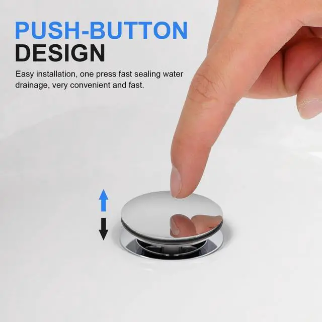 Alt view image 5 of 7 - Bath Plug Rotary Bathtub Drain Stopper Bathroom Drain Plug Replacement with Anti-Block Filter Fast Water Drainage Easy Installation 2.55 X 1.69 X 1.69 Bathtub Overflow