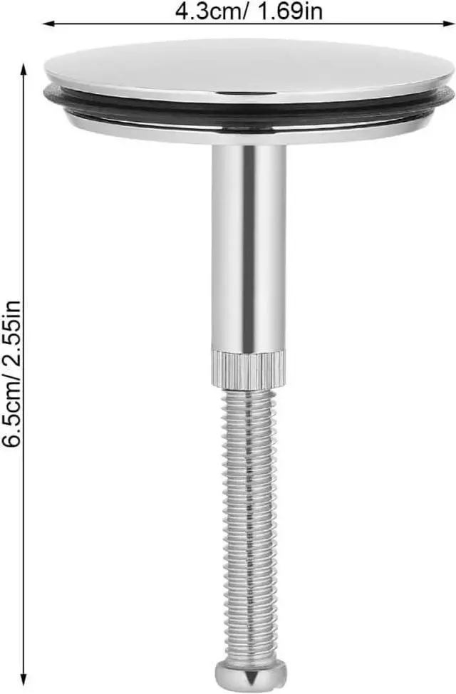 Alt view image 4 of 7 - Bath Plug Rotary Bathtub Drain Stopper Bathroom Drain Plug Replacement with Anti-Block Filter Fast Water Drainage Easy Installation 2.55 X 1.69 X 1.69 Bathtub Overflow