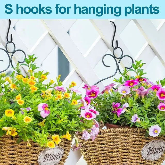 Alt view image 2 of 7 - ESFUN 24 Pack S Hooks, 3.5 Inch Heavy Duty S Hooks for Hanging Plant, Large Closet Rod Hooks for Jeans Bags, Black Metal S Shaped Hook for Plant Basket, Pots Pans Wire Shelf Rack, Utensils, Towels