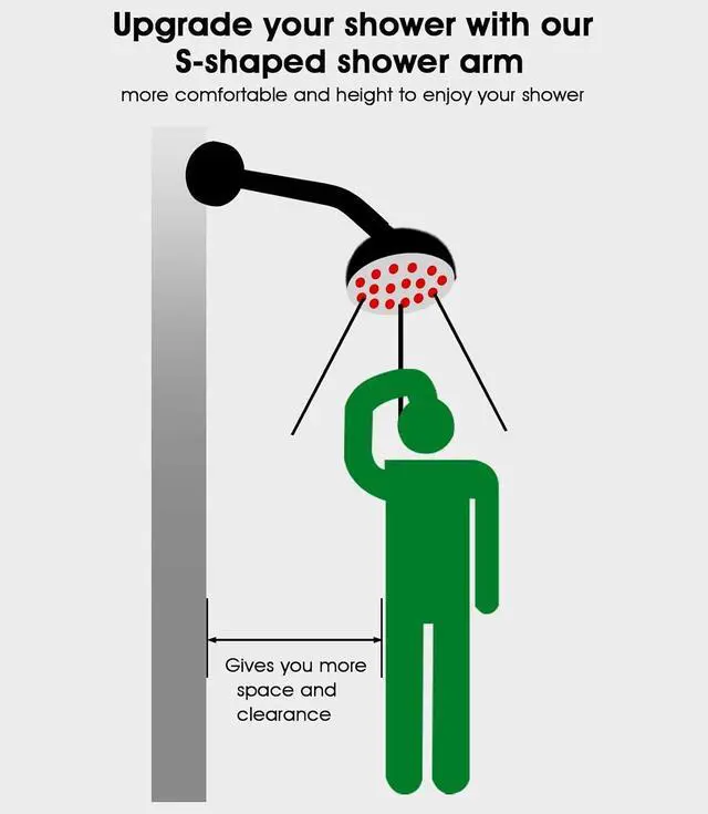 Alt view image 7 of 7 - 10 Inch Shower Arm with Flange and Stabilizer Bracket, Wall Mounted Shower Pipe Arm 304 Stainless Steel For Fixed Shower Head & Handheld Showerhead, Brushed Nickel
