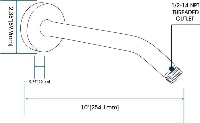 Alt view image 5 of 7 - 10 Inch Shower Arm with Flange and Stabilizer Bracket, Wall Mounted Shower Pipe Arm 304 Stainless Steel For Fixed Shower Head & Handheld Showerhead, Brushed Nickel