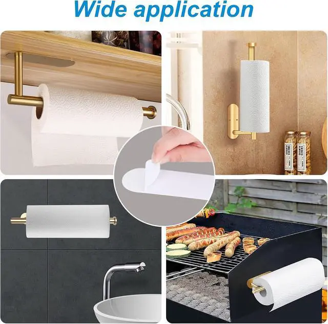 Alt view image 3 of 3 - 5-Pack Self-Adhesive Replacement Strips for Under-Cabinet Paper Towel Holders, 5.65 x 1.7 inches