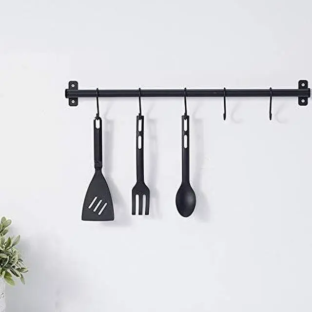 Alt view image 2 of 4 - Heavy Duty S Hooks, Stainless Steel Rack Hooks Hanging Hangers S Shaped Hooks for Pan Pot Clothes Towel Bag Robe Plants (Black, 10 Pack)