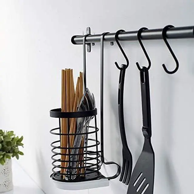 Alt view image 3 of 4 - Heavy Duty S Hooks, Stainless Steel Rack Hooks Hanging Hangers S Shaped Hooks for Pan Pot Clothes Towel Bag Robe Plants (Black, 10 Pack)