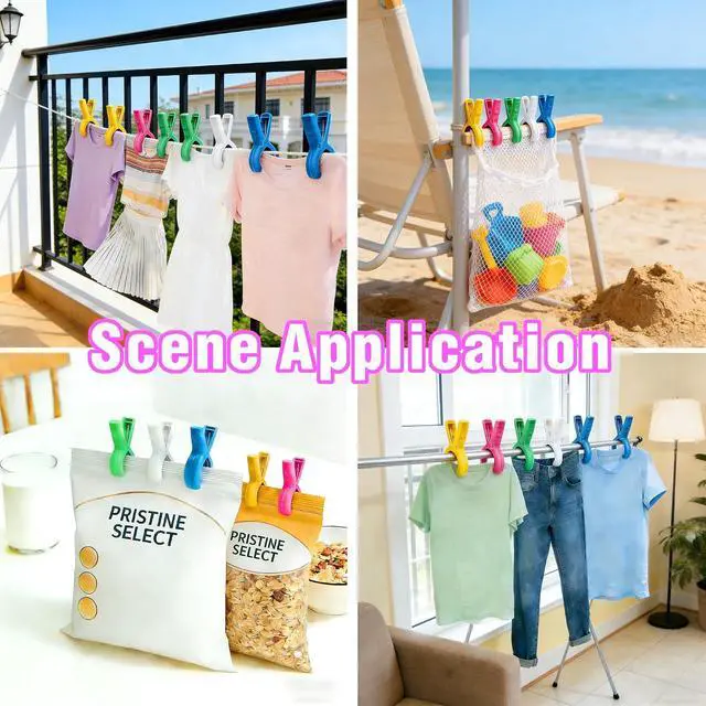 Alt view image 5 of 7 - 15 Beach Chair Towel Clips, Cruise Beach Chair Pool Chair Dedicated Towel Rack, Large-Sized Durable Hanger Clip, Beach Chair Clip to Prevent Towels from Being Blown Away by The Wind, 5 Colors (15)