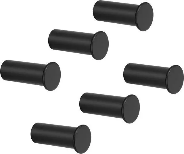 Main image of NearMoon Towel Hooks, Coat Hooks - Modern Decorative Hat Hangers Wall Mounted, Heavy Duty Utility Pegs for Hanging Bag Clothes, 6 Pack (Matte Black)