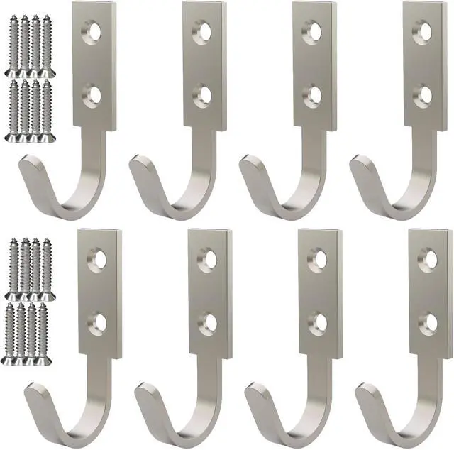 Main image of Hooks for Hanging Stainless Steel Heavy Duty Coat Hook Wall Hooks Robe Hanger Hooks Hanging Hat Key Holder for Towel, Bag Indoor Outdoor (Silver)