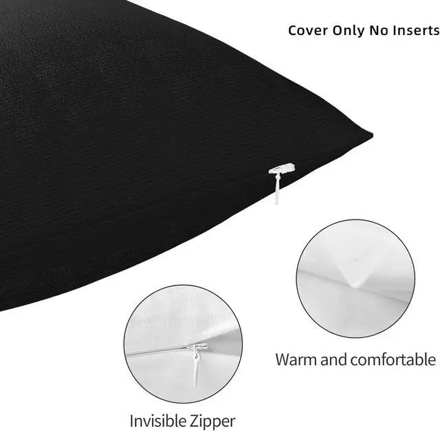 Alt view image 3 of 7 - Personalized Custom Pillow Cover with Photo Text, BlackA 16"x16" | Customized Picture Logo Throw Pillow Case for Living Room Bedroom Customize Two Sides Printed Pillowcase Gifts