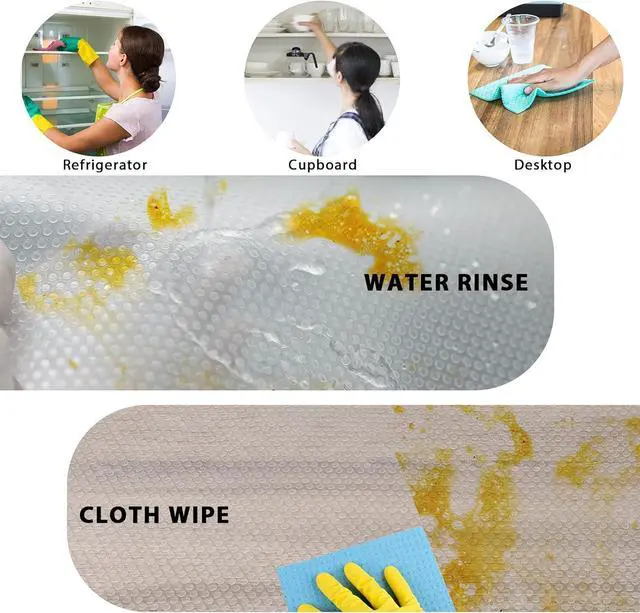 Alt view image 3 of 6 - Aiosscd 7PCS Shelf Mats Refrigerator Liners Washable Refrigerator Pads Fridge Mats Drawer Placemats Home Kitchen Gadgets Accessories Organization for Top Freezer(White)