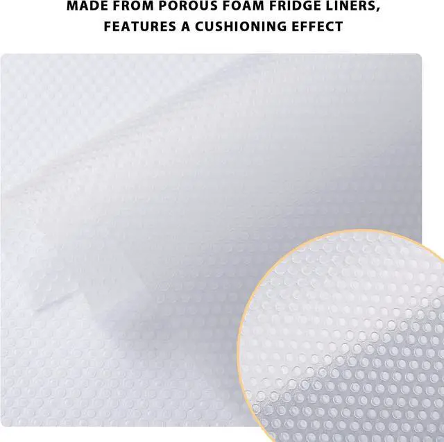 Alt view image 4 of 6 - Aiosscd 7PCS Shelf Mats Refrigerator Liners Washable Refrigerator Pads Fridge Mats Drawer Placemats Home Kitchen Gadgets Accessories Organization for Top Freezer(White)