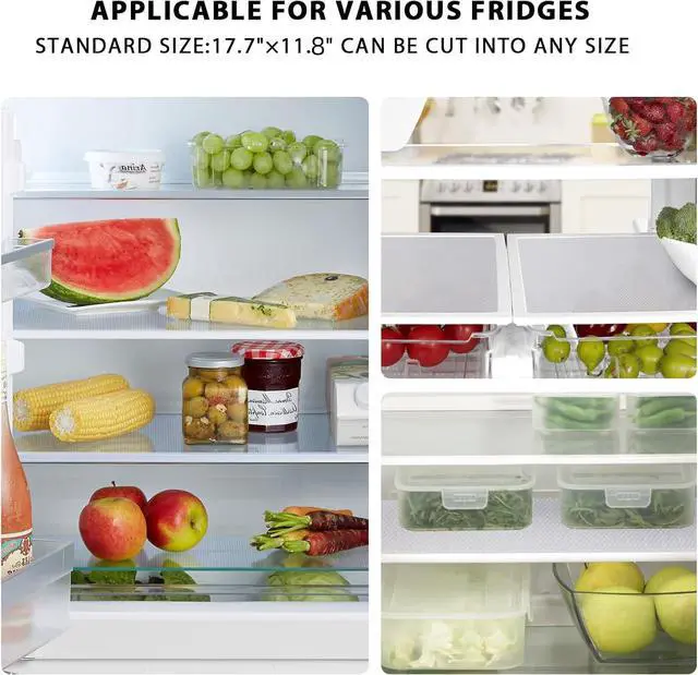 Alt view image 5 of 6 - Aiosscd 7PCS Shelf Mats Refrigerator Liners Washable Refrigerator Pads Fridge Mats Drawer Placemats Home Kitchen Gadgets Accessories Organization for Top Freezer(White)