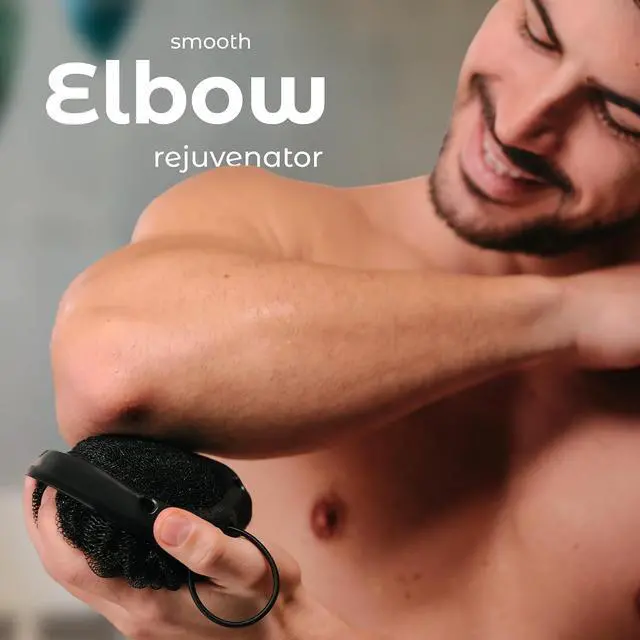 Alt view image 7 of 7 - MainBasics Shower Tool Duo 2-in-1 Shower Loofah Sponge, 2 Pack, Black | Exfoliating Body Scrubber, Shower Scrubber, Deep Cleansing, Rich Lather