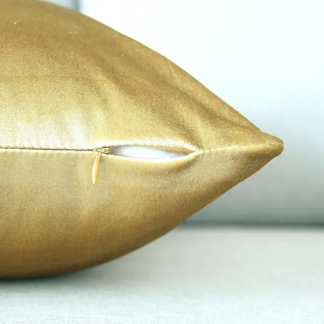 Alt view image 5 of 7 - Hibate 2 Pack Soft Velvet Couch Throw Pillow Covers 16x16 Inch for Sofa Living Room Bedroom (Gold)