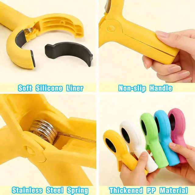 Alt view image 3 of 7 - 15 Beach Chair Towel Clips, Cruise Beach Chair Pool Chair Dedicated Towel Rack, Large-Sized Durable Hanger Clip, Beach Chair Clip to Prevent Towels from Being Blown Away by The Wind, 5 Colors (15)