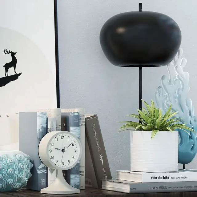 Alt view image 6 of 7 - AYRELY® 3" Analog Alarm Clock, Retro Small Clock, Desk Clock for Bathroom | Cute Battery Operated Table Clock with Silent Movement and Light for Bedroom, Bedside, Living Room Decor and Shelf (White)