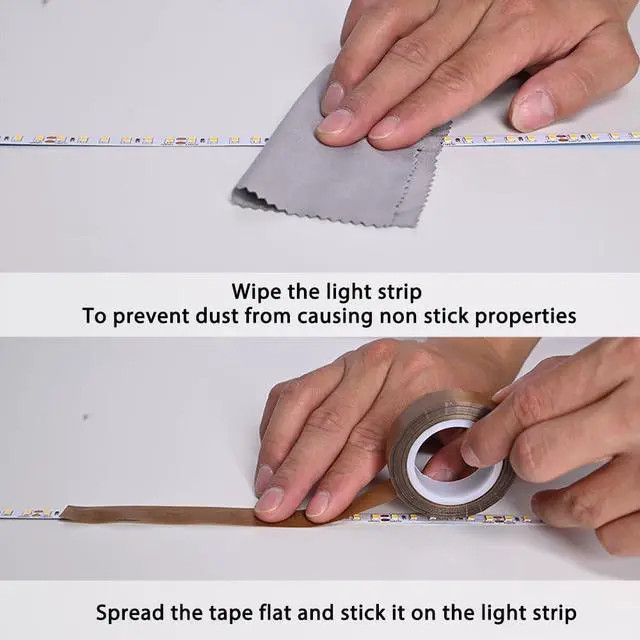 Alt view image 6 of 7 - Light Dimming Tape 2 PCS 0.59inx29ft Led Light Strip Masking Tape Lighting Soften Cover Sticker, Coffee-Colored