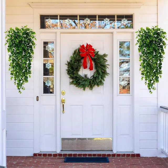 Alt view image 7 of 7 - 2Pcs Fake Hanging Plants Faux Greenery for Outdoor Planters Wall Plants Hanging Plants Artificial Decor Trailing Plants for Indoor Outdoor Plants Decor