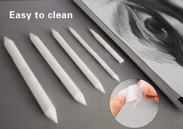 Alt view image 5 of 6 - N NOROCME 12 PCS Blending Stumps and Tortillions Paper Art Blenders | with Sandpaper Pencil Sharpener Pointer,for Student Artist Charcoal Sketch Drawing Tools,Soften lines,Mix colors