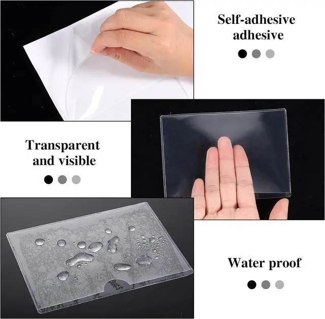 Alt view image 3 of 6 - 36 Pack 3" x 5" Adhesive Index Card Holders Clear PVC Label Holders | Top-loading label pockets, removable adhesive, clear PVC, for bins, shelves, totes, library and office use