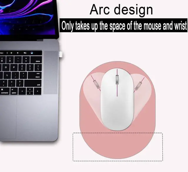 Alt view image 2 of 6 - Small Mouse Pad, Mini Mouse Pad, Portable Waterproof with Anti-Slip Base,Pink 5x7 Inch