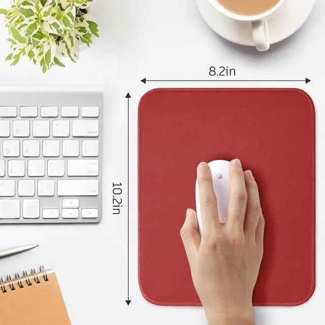Alt view image 3 of 6 - red Mouse Pad, Nice and Cute Mouse Pad, Splash-Proof Textured 10.2 x 8.2Inch, Stitched Edge Non-Slip Waterproof Rubber Mouse Pad