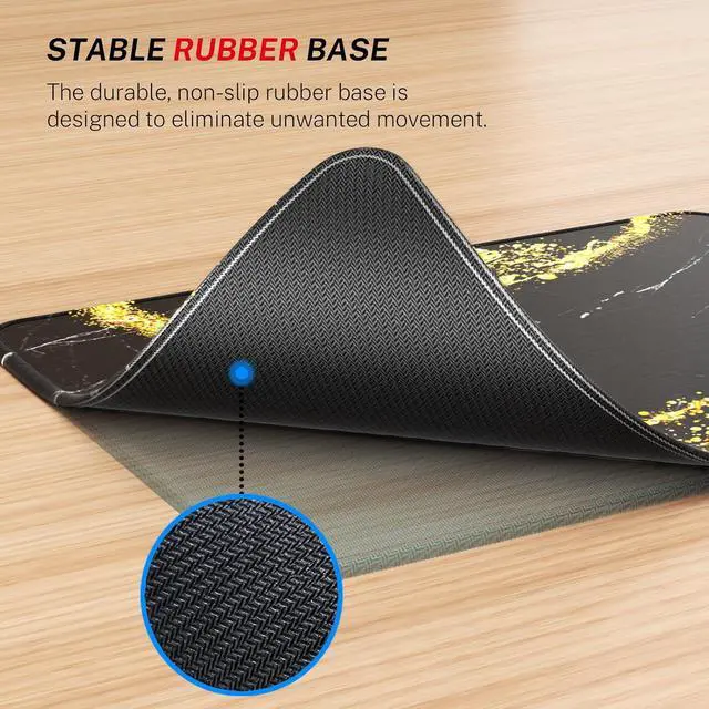 Alt view image 4 of 6 - MROCO Essential Office & Gaming Mouse Pad, 8.5 x 11 Inch, Black Gold | Anti-Fray Stitched Edges, Functional Pattern Design, Non-Slip Rubber Base, Water and Stain Resistance