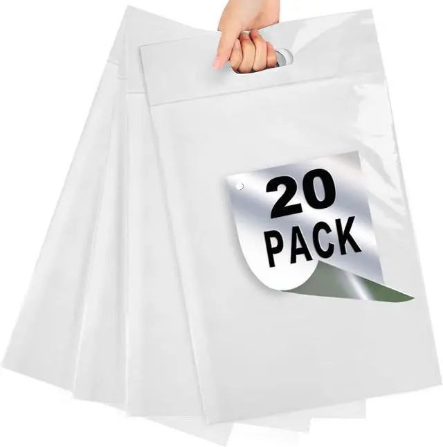 Main image of White Poly Mailers 11x15 Inch, 20 Pack Plastic Shipping Bags | Ideal for Clothing, Small Business Parcel Mailing and Package Delivery
