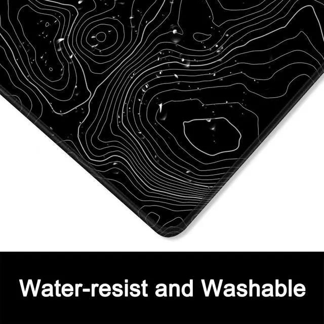 Alt view image 5 of 6 - ITNRSIIET Mouse Pad with Stitched Edge Premium Textured Smooth Precise Operation Waterproof Washable Non-Slip Rubber Base Desktop Protection Mat, 10.2×8.3×0.12 inches, Topographic Contour Black