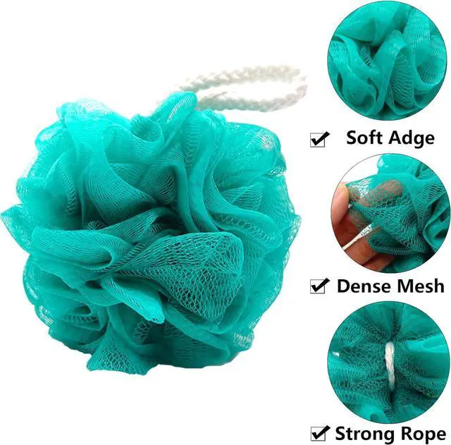 Alt view image 2 of 7 - Set of 4 Loofah Sponge Shower Loofah, Exfoliating Shower Ball, Scrub Ball Body Sponge, Soft Mesh, Deep Cleansing Bath Tools, Rich Lathers (4PCS)