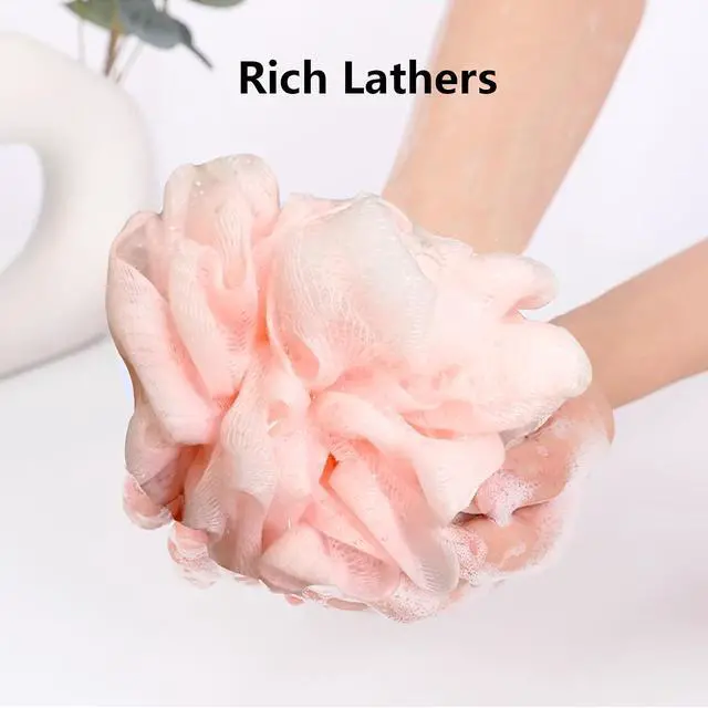 Alt view image 3 of 7 - Set of 4 Loofah Sponge Shower Loofah, Exfoliating Shower Ball, Scrub Ball Body Sponge, Soft Mesh, Deep Cleansing Bath Tools, Rich Lathers (4PCS)