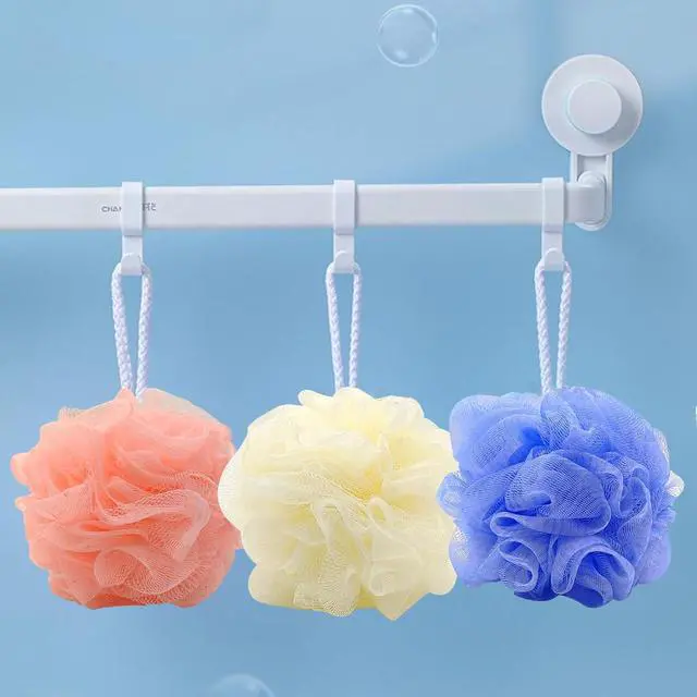 Alt view image 5 of 7 - Set of 4 Loofah Sponge Shower Loofah, Exfoliating Shower Ball, Scrub Ball Body Sponge, Soft Mesh, Deep Cleansing Bath Tools, Rich Lathers (4PCS)