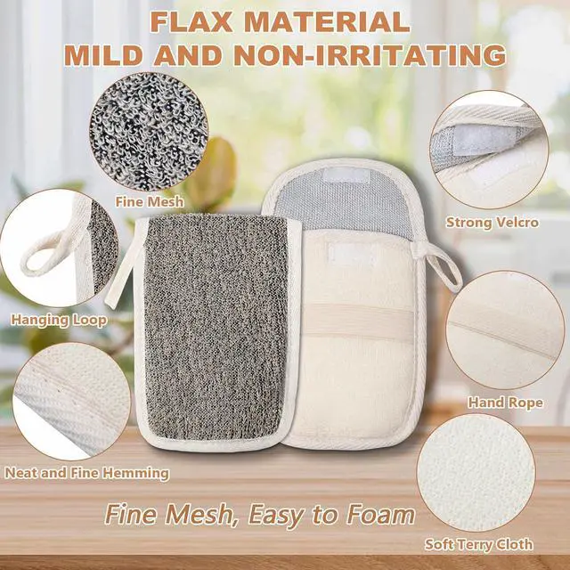Alt view image 3 of 7 - OWIIZI Bar Soap Scrubber Pouch Exfoliating Body Sponge, Bath Scrub Soap Bags for Soap Bars, Soap Saver Exfoliator Shower Pad Lather Sock for Men Women Elderly (2 Pcs)