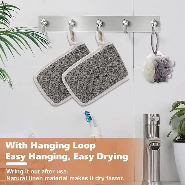 Alt view image 7 of 7 - OWIIZI Bar Soap Scrubber Pouch Exfoliating Body Sponge, Bath Scrub Soap Bags for Soap Bars, Soap Saver Exfoliator Shower Pad Lather Sock for Men Women Elderly (2 Pcs)