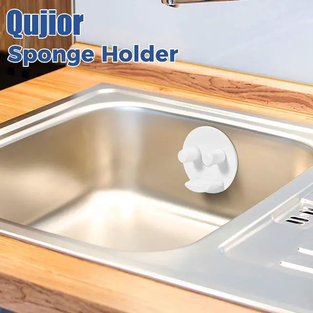 Alt view image 5 of 6 - Suction Scrub Sponge Holder for Kitchen Sink | Keeps Sponge Dry | Suction Cup Sponges Holder | Sink Sponge Caddy Organizer Daddy Holder (1 Pack)