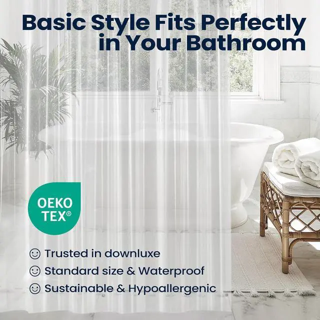 Alt view image 7 of 7 - downluxe Shower Curtain Liner, PEVA Plastic Shower Liner with 3 Magnets, 72" x 72" Waterproof Bathroom Curtain, Clear, 1 Pack
