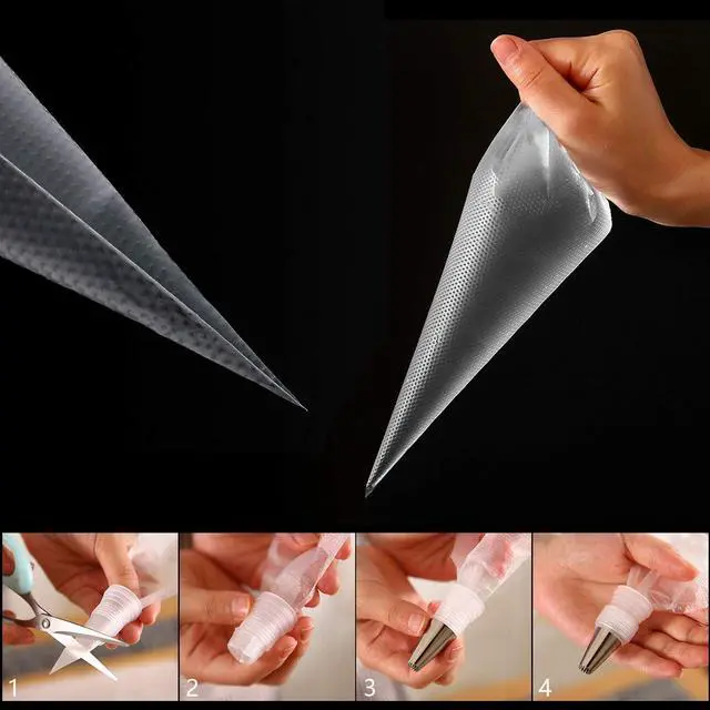 Alt view image 7 of 7 - 200 Pcs Piping Bags 12 Inch Pastry Bags Disposable, Tipless Piping Bags Icing Bags Frosting Bags for Cake Cookie Decorating Supplies