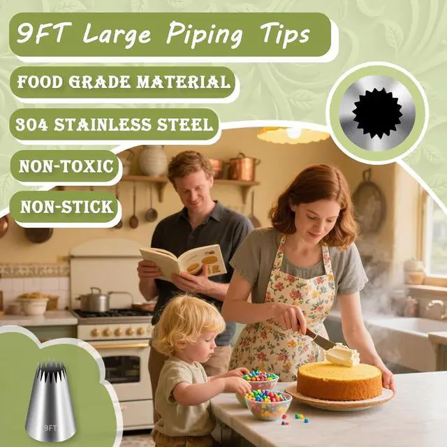 Alt view image 4 of 6 - FANTEXY 9FT Large Piping Tips, 3 Pieces | Cake Decorating, Frosting Piping Kit, Churro Maker, For Cupcake Cookie