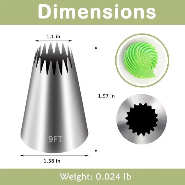 Alt view image 6 of 6 - FANTEXY 9FT Large Piping Tips, 3 Pieces | Cake Decorating, Frosting Piping Kit, Churro Maker, For Cupcake Cookie