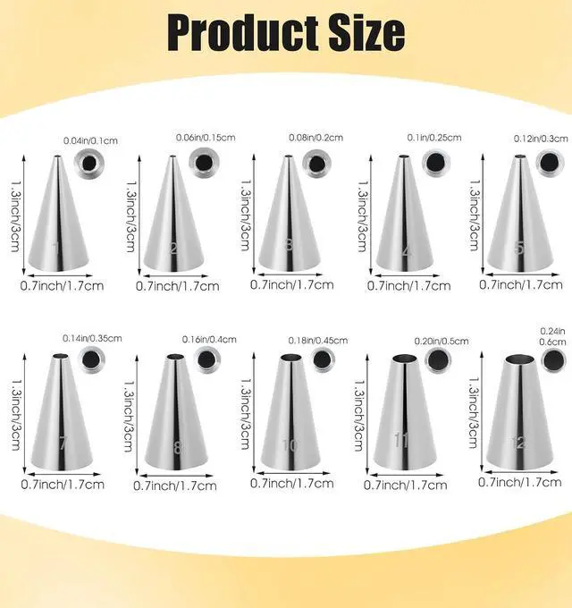 Alt view image 2 of 7 - 10 Pcs Frosting Tips, Frosting Bags and Tips for Decorating Ideal for Frost Cupcakes, Cakes, and Cookies (Ten models)