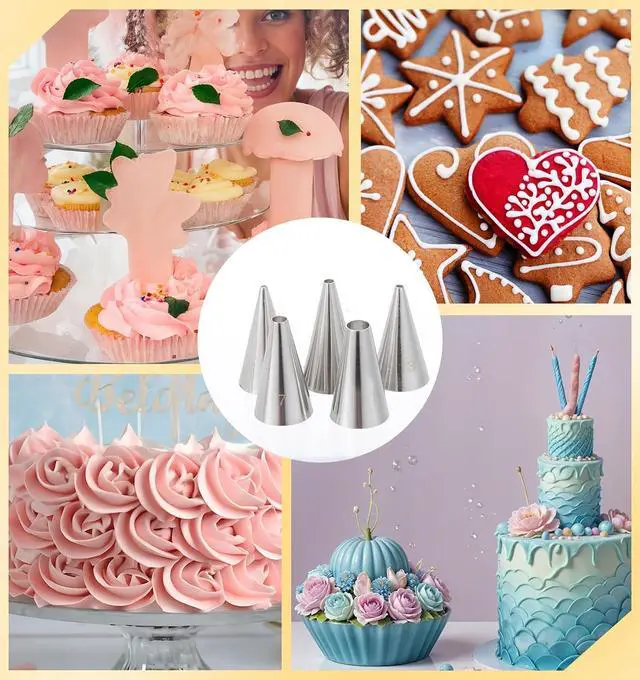 Alt view image 7 of 7 - 10 Pcs Frosting Tips, Frosting Bags and Tips for Decorating Ideal for Frost Cupcakes, Cakes, and Cookies (Ten models)